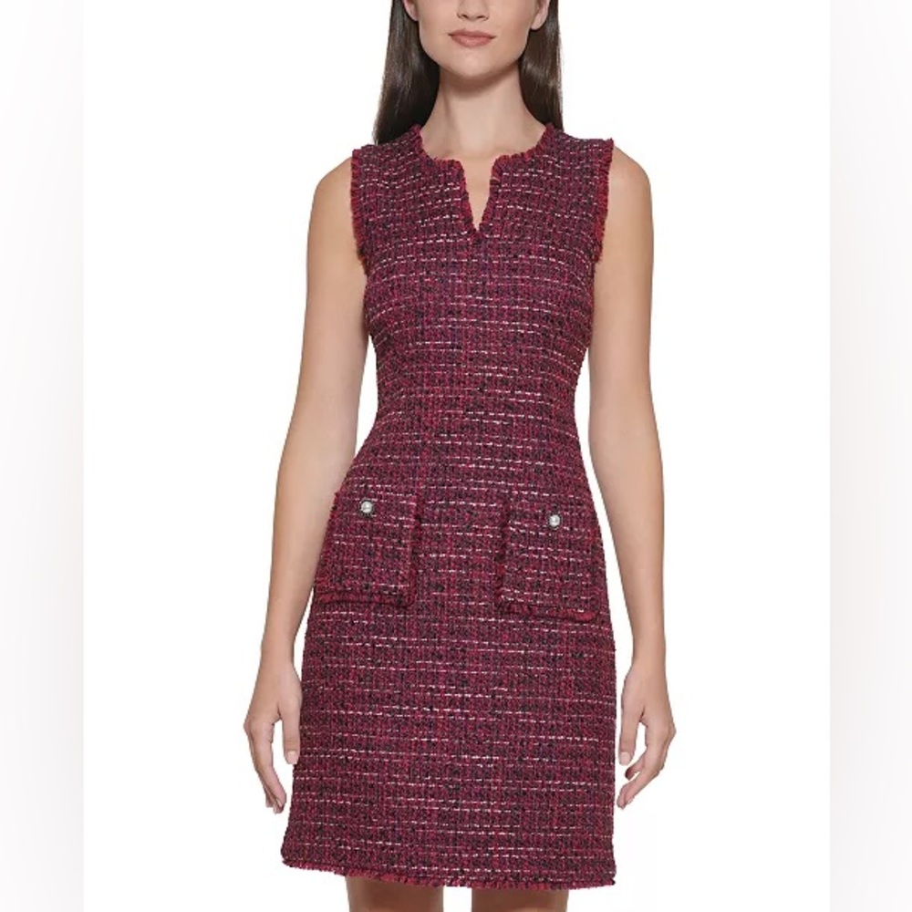 Karl Lagerfeld Pink Tweed Mini Dress